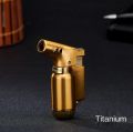 Portable Creative Small Butane Gas Cigar Torch Lighter Windproof refillable Jet Gun Lighter with Fire Lock.