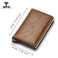 Top Quality Wallets Men Money Bag Mini Purse Male Vintage Brown Leather Rfid Card Holder Wallet Small Smart Wallet Pocket Walet.