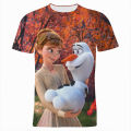 Disney Frozen T-Shirts Cartoon Anime Elsa Anna 3D Print Streetwear Men Women Fashion Oversized T Shirt Kids Boys Girls Tees Tops. 