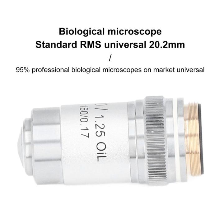 High Power Microscope Lens, Achromatic Objective Corrosion Resistant Brass for Biology