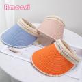 Ameesi Straw Hat Fine Workmanship Multiple Colors Empty Hole Sun Hat.