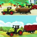 【Funny Bunny Toy Store】Plastic Inertia Agricultural Engineering Interesting Simulation Model Simulation Transport Vehicle Education Toy Rice Truck Construction Boys.