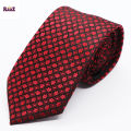 Black & Red Embroidery Floral Men Neck Tie. 