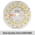 3Wire AC/DC SMD 220 Volt 20 Watt Round Type SMD LED Plate - Large 74mm Diameter - Supports DC 4V 15W LED Plate Applications. 