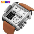 Skmei fashion men watch sports leather quartz waterproof digital watches for men 1391.