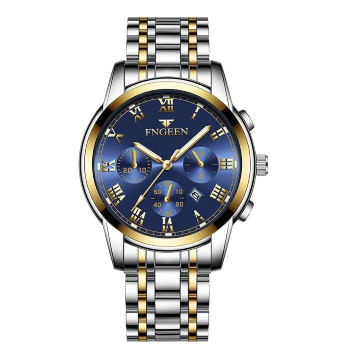 FNGEEN%204006%20High%20Quality%20Luxury%20Men's%20Quartz%20Watch%20Luminous%20Calendar%20Stainless%20Steel%20Strap%20Wristwatch%20For%20Men%20-%20Image%203