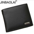 Genuine Leather Men Wallets Premium Product Real Cowhide Wallets For Man Short Black Walet Portefeuille Homme. 