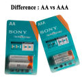 Imported AA Sony Rechargeable Pencil Batteries Cycle Energy 2 Pieces/Pcs 1.2v 4600mAh Made in Japan - AA Rechargeable Pencil Battery. 
