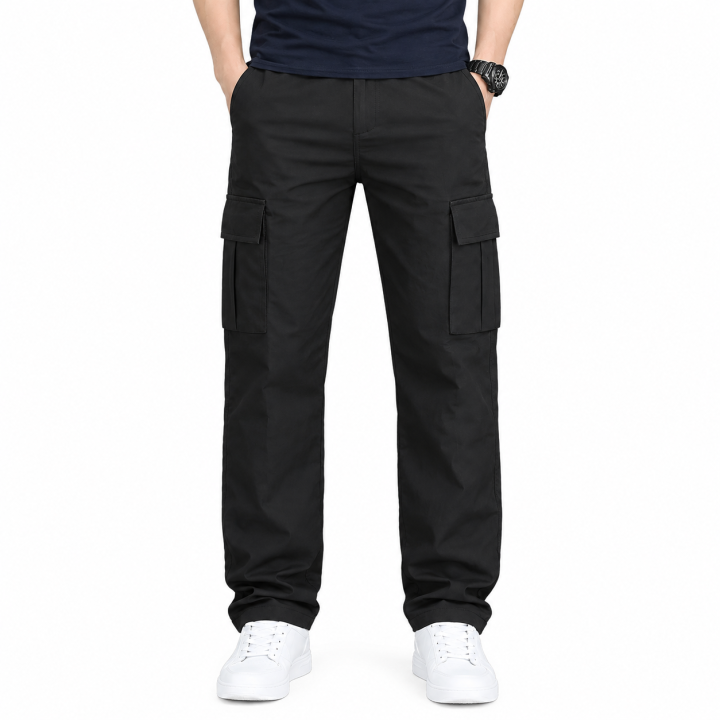 Export Quality Cotton Twill Cargo Pant For Men Pants 6-Pocket Olive & Black with Adjustable Drawstring (2026 Collection)