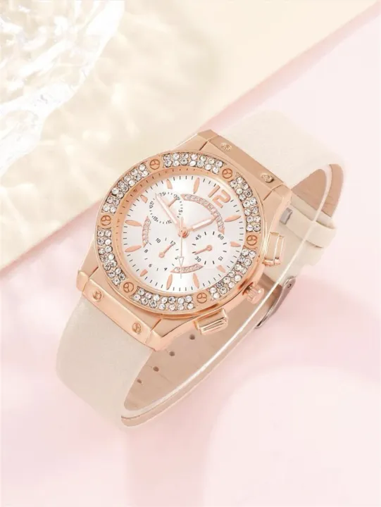 Sophisticated%205PCS%20Women's%20Watch%20Set%20with%20Minimalist%20Design%20and%20Leather%20Strap%20-%20Ideal%20for%20Ladies%20on%20the%20Go%20-%20Image%206