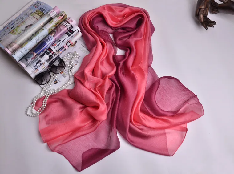 Autumn and winter solid color gradient mulberry silk silk silk