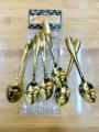 Stainless Steel Golden Spoon Set 6 Piece. 
