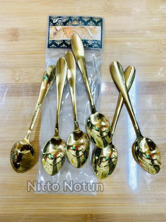 Stainless%20Steel%20Golden%20Spoon%20Set%206%20Piece%20-%20Image%202