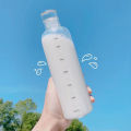 500/750ml Large Capacity Glass Water Bottle With Time Marker Cover For Water Drink Transparent Milk Juice Cup Simple Cup Gift.