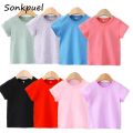 Solid Color Children T-shirt for Boys Girls Cotton Summer Kids Tops Tees Baby Kids Tshirts Blouse Clothes for 2-12 Years Child. 