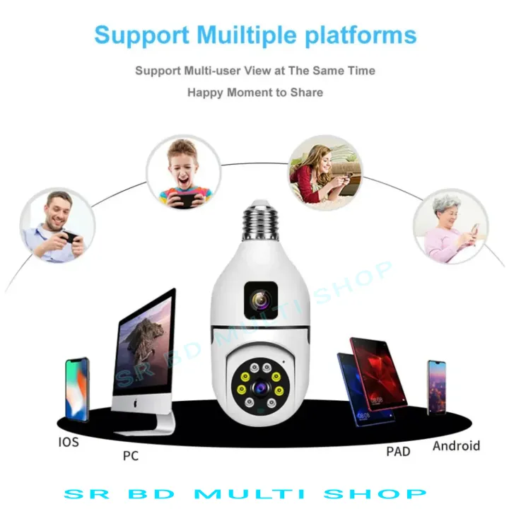 Rotational Ip Camera Bulb Wi-Fi IP CCTV Camera 360 Degree Rotation | Daraz.com.bd