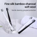 10PC Bamboo Charcoal Brush Silk Soft Bristle Toothbrushes, Black and White MEN'S AND WOMEN'S Adult Toothbrushes, Family Set.