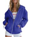Women's Cute Hoodie Youth Girls Autumn Jacket Oversized Sweatshirt Casual Drawstring Dress Zipper Y.