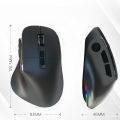 HXSJ H5 Multi-Device Performance Mouse USB BT Mouse Backlit Rechargeable Ergonomic Mice Optical Mouse Office for Computer PC.