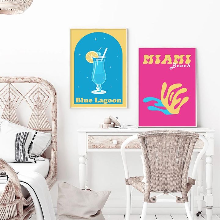 Trendy%20Cocktail%20Sunset%20Gallery%20Wall%20Posters%20Miami%20Bonai%20Print%20Pink%20Yellow%20Picture%20Aesthetic%20Canvas%20Painting%20Dorm%20Teen%20Room%20Decor%20-%20Image%203