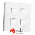 MK Made in Singapore ECORE 4 Gang 10A Small Rocker Four 4Gang Switch Socket. 