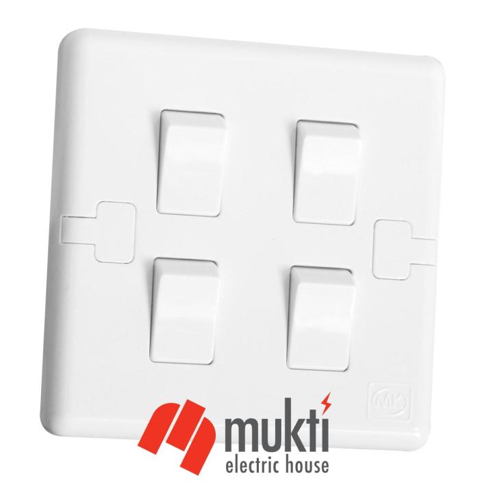 MK Made in Singapore ECORE 4 Gang 10A Small Rocker Four 4Gang Switch Socket