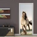Horse Door Sticker Door cover Self-adhesive Wallpaper Kitchen Wall poster Deer Home Decoration Mural pvc. 