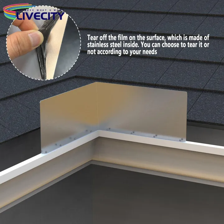 Gutter%20Valley%20Splash%20Guard%20Easy%20Install%20Gutter%20Valley%20Splash%20Guards%20with%20Screws%20Effective%20Rain%20Diverter%20for%20Roofing%202/4pcs%20Set%20Gutter%20Splash%20Guard%20-%20Image%208