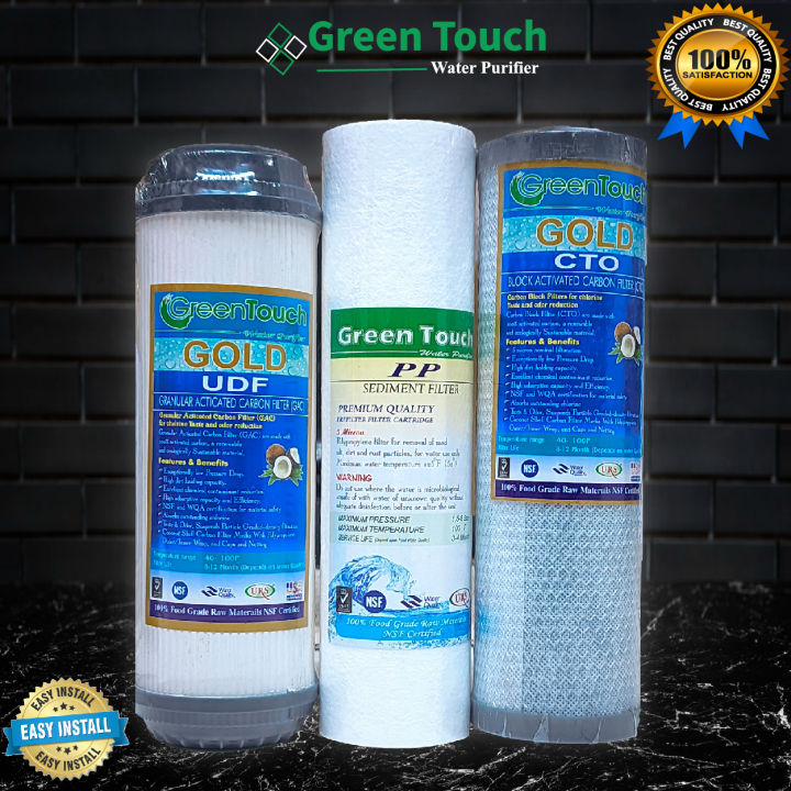Water Purifier CTO UDF and PP Filter 10" 3 in 1 Combo offer Green Touch Brand