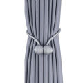 2 Piece Magnetic Curtain Tieback Set Polyester Ball Design Easy to Use Home Decor 49cm. 
