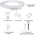 5 Meters Bendable Ceiling Curved Curtain Track Flexible Ceiling Curtain Mount Soft Windows Curved Track for Curtain Rail ANLAN. 