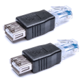 2 PCS Ethernet to USB Adapter RJ45 Ethernet Male to USB Female Converter 10Mb/100Mbs Network Connector for Laptops Computers.