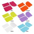 3pcs/set Plastic Dough Knife Baking Pastry Tools Icing Fondant Scraper Decorating Plain Smooth Spatulas Cutters Cake Tool.