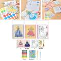 Sticker Activity Books Set DIY Painting Sticker Kids Scrapbooking Reusable Stickers DIY Colorful Princess Dress up Stickers for Party Favors.