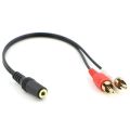 2-RCA Male to Female 3.5mm Jack Aux Stereo Audio Cable.