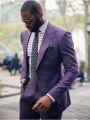 New Men’s Suit Smolking Noivo Terno Slim Fit Easculino Evening Suits For Men purple coat pant Men Suits( jacket+Pants).