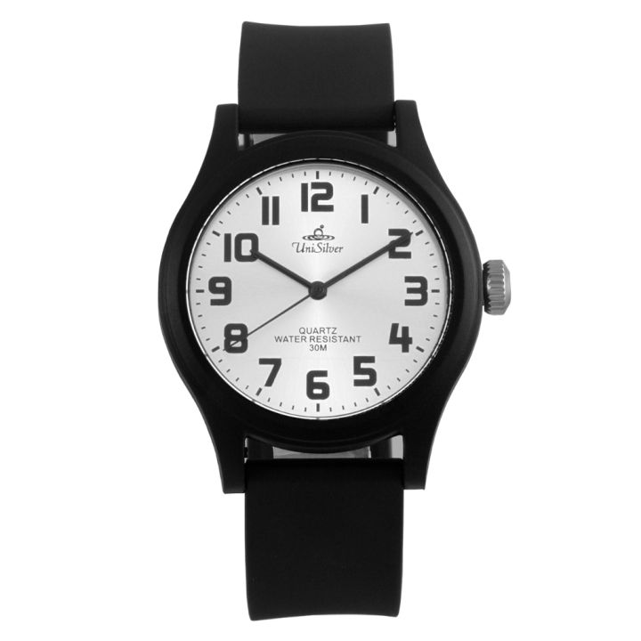 UniSilver TIME Men's Black Analog Rubber Watch KW4427-1005