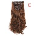 【DIV MALL】（NEW）17 Clips in Hair Extension Wig Long Curly Natural Fluffy Wigs 8pcs/set Full Head Set. 
