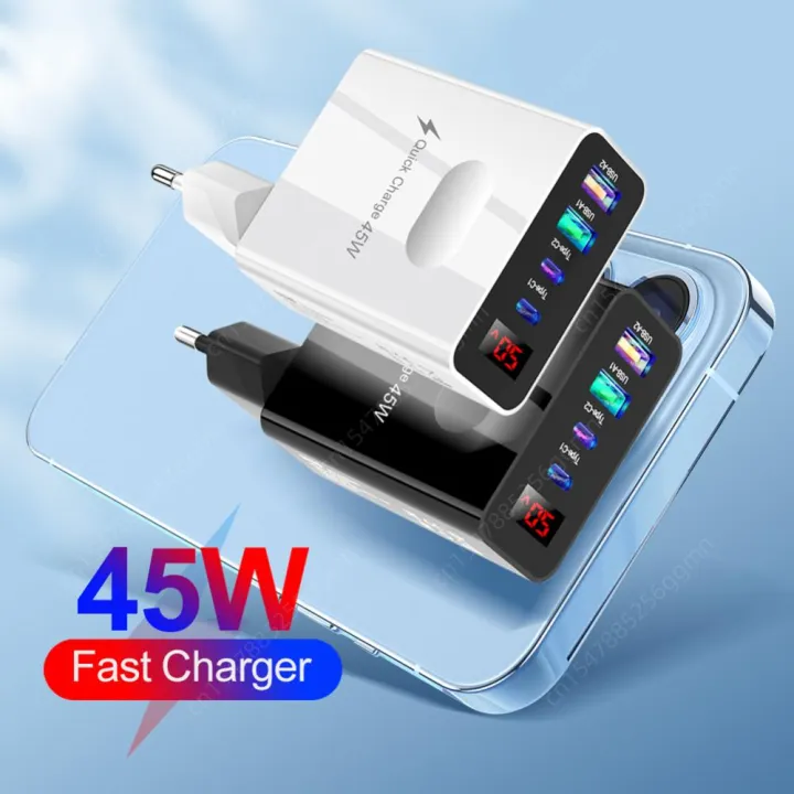 4%20Ports%20Quick%20Charger%20Head%202%20Type-C%2045W%20Multi%20Plug%20Wall%20Charger%202%20USB%20Phone%20Charging%20Adapter%20Digital%20Display%20for%20iPhone%20Huawei%20-%20Image%202