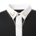 European and American jewelry alloy suit shirt deer head tassel collar pin high-end animal men and women clothing accessories. 