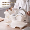 Factory direct kitchen plastic dish rack household shelf with tray water filter rack to put dishes and dish storage rack. 