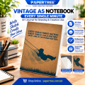 PaperTree Vintage A5 Notebook Sketchbook Drawing Sketchpad Every Single Minute Art Journal for Graphite Colored Pastel Charcoal & Metallic Fineliner Drawing.