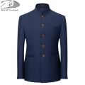 6Color Men's Solid Color Stand Collar Suit Chinese Style Slim Fit Blazer Male ZhongShan Suit Jacket Chinese Tunic Suit one Piece.