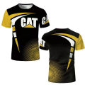 Men's T shirt CAT excavator pattern tees casual o-neck pullover outdoor sports short sleeve tops summer hot sales loose T-shirts. 