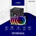 HXHF HF200 6-In-1 & 4-In-1 RGB Case Fan 120mm Cooling Fan Set Remote Included Plus 10-Port Hub For Ultimate System Cooling.
