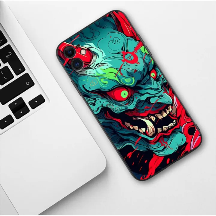 Japan%20Samurai%20Oni%20Mask%20Phone%20Case%20For%20Apple%20IPhone%2013%2012%2011%2014%20Pro%20Max%20Mini%20SE%20XR%20X%20XS%20Max%206%206S%208%207%20plus%20Fashion%20TPU%20Soft%20Cover%20-%20Image%202