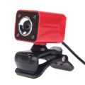 A862 360 Degree Rotatable 480P WebCam USB Wire Camera with Microphone y 4 LED lights for Desktop Skype Computer PC Laptop, Cable Length: 1.4m.