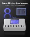 USB Charging Station, 8-Ports 60W/12A Multi Port USB C Hub Charger with LCD Display for Cellphone Tablet Multiple Devices,. 
