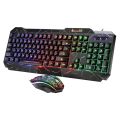 SHIPADOO D620 104-key Wired RGB Color Cracked Backlight Gaming Keyboard Mouse Kit for Laptop, PC. 