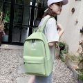 Portable Canvas Backpack Green Girls College School Bag for Teenager Girl Casual Outdoor Camping Travel Shoulder Bag. 